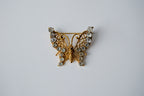 Vintage Gold Butterfly Rhinestone Brooch