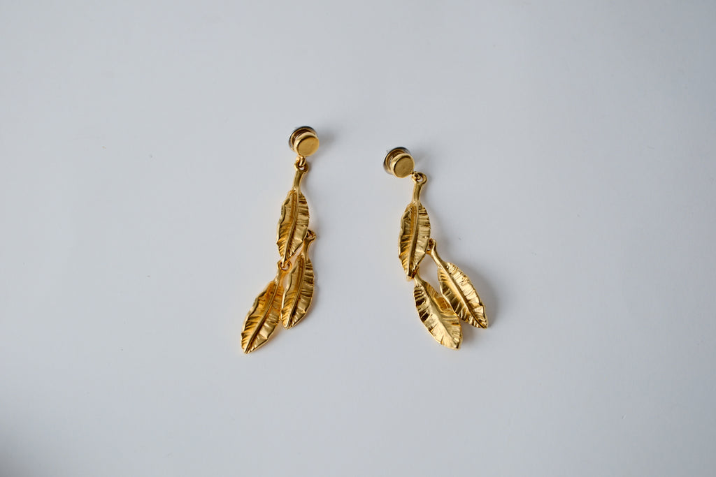 Vintage Leaf Dangle Earrings