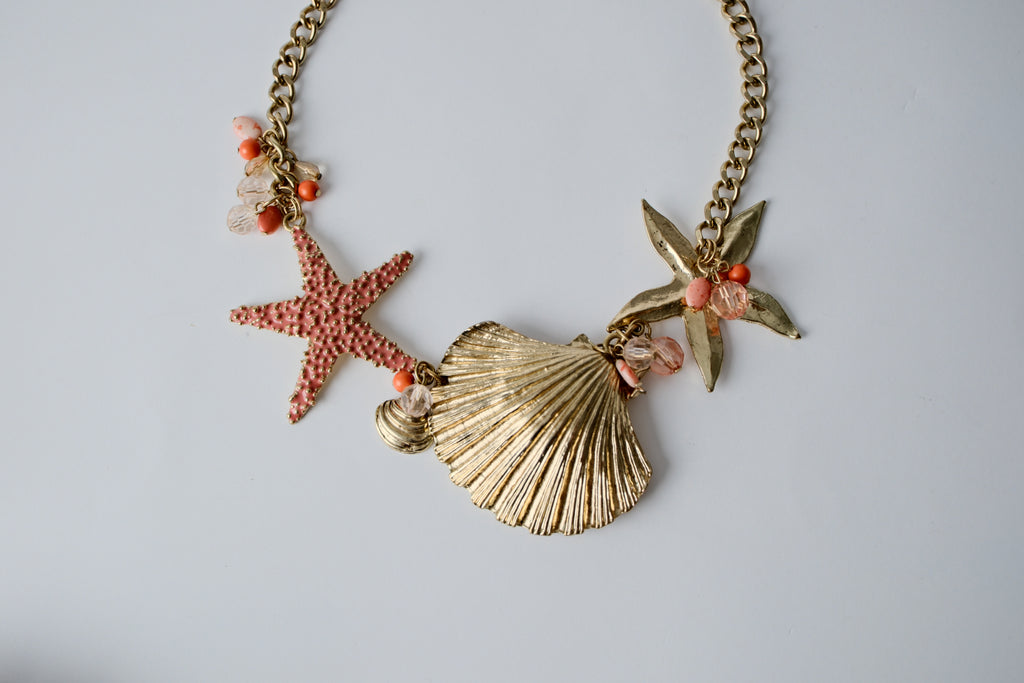 Vintage Gold Seashell Necklace