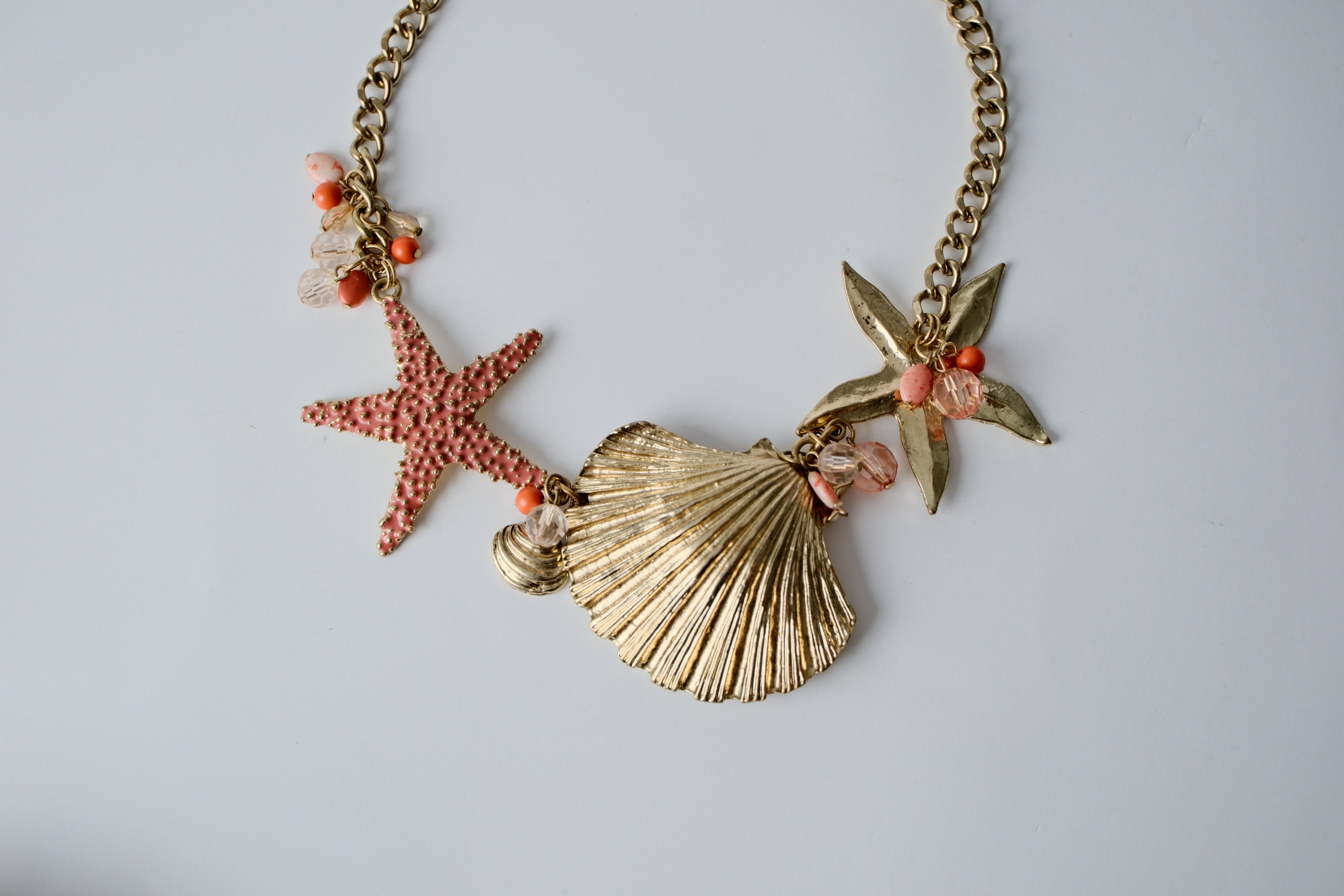 Vintage Gold Seashell Necklace