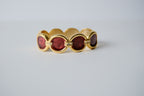 Vintage Gold and Red Glass Bangle