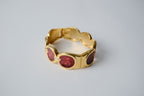 Vintage Gold and Red Glass Bangle