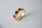 Vintage Gold and Red Glass Bangle