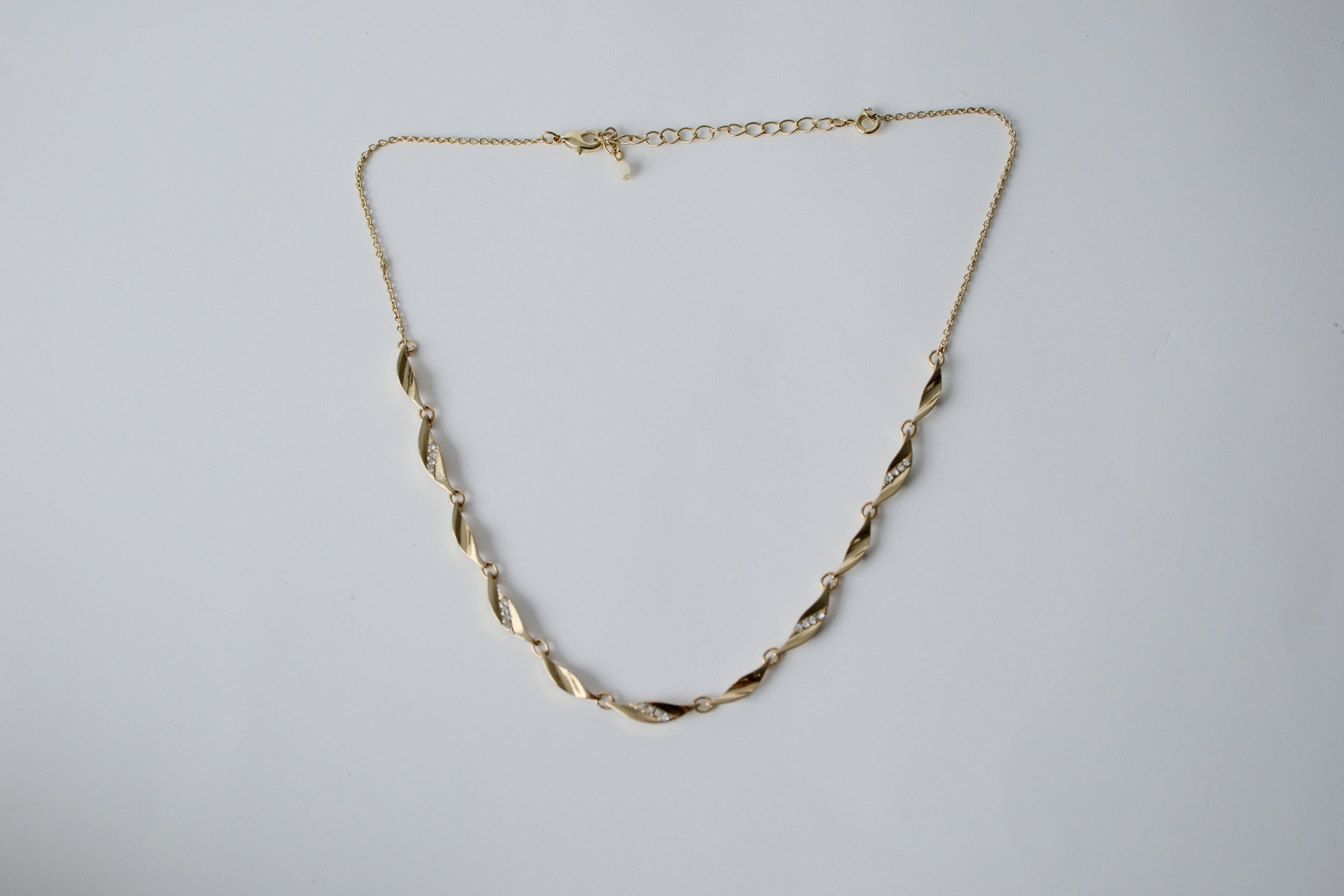 Vintage Gold Leaf Link Necklace