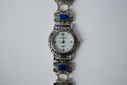 Silver-toned Strada Lapis Lazuli watch