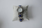 Silver-toned Strada Lapis Lazuli watch