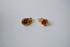 Vintage Gold Rose Clip-On Earrings