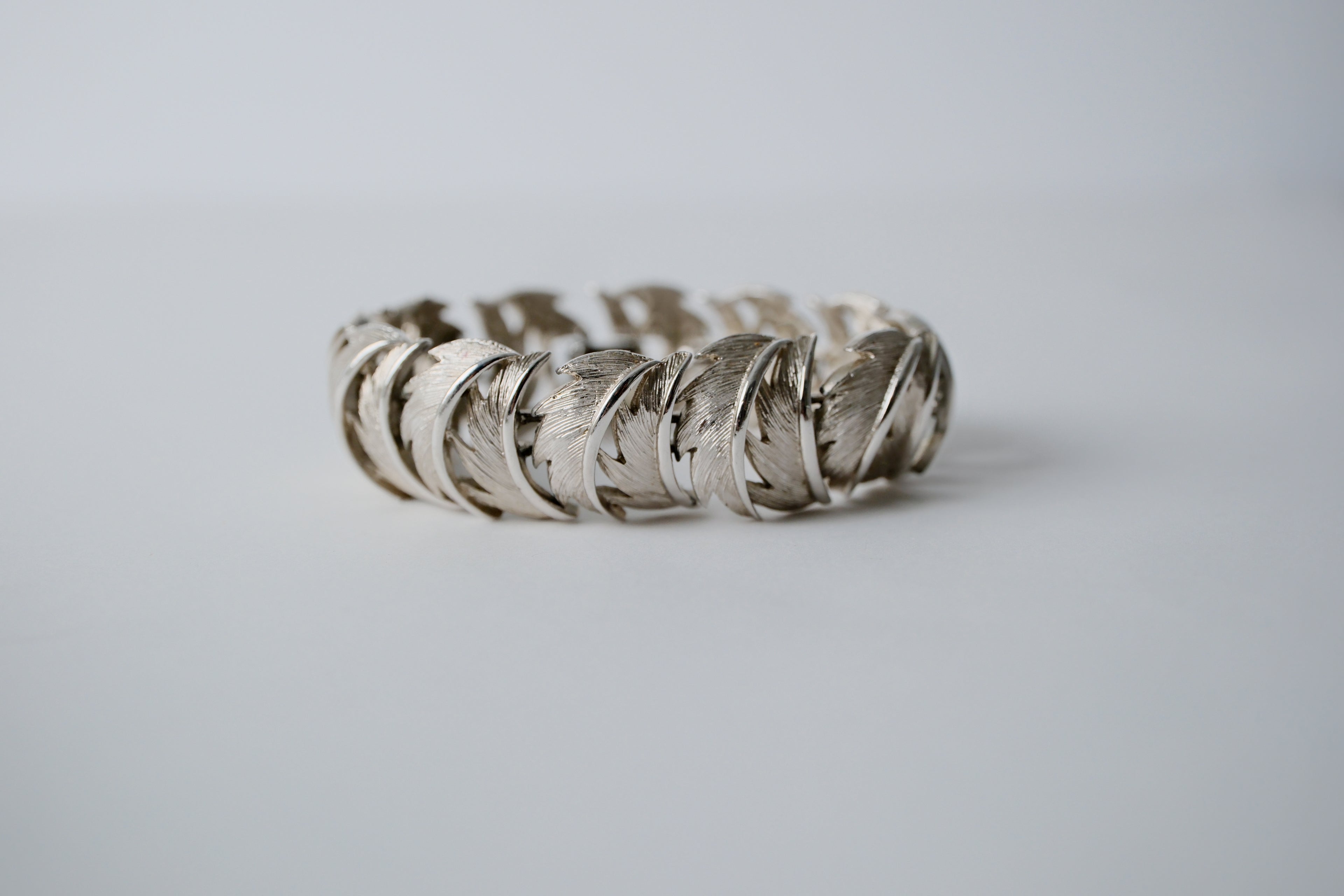 Vintage Silver Coro Leaf Bracelet
