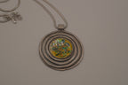 Vintage artisan spiral pendant necklace