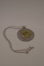 Vintage artisan spiral pendant necklace