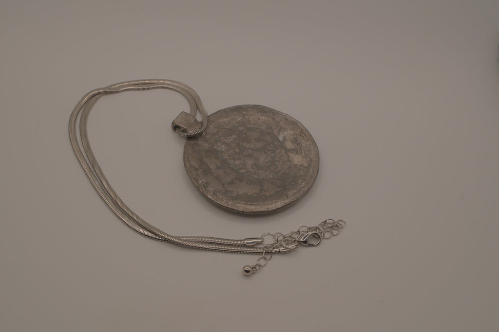 Vintage artisan spiral pendant necklace