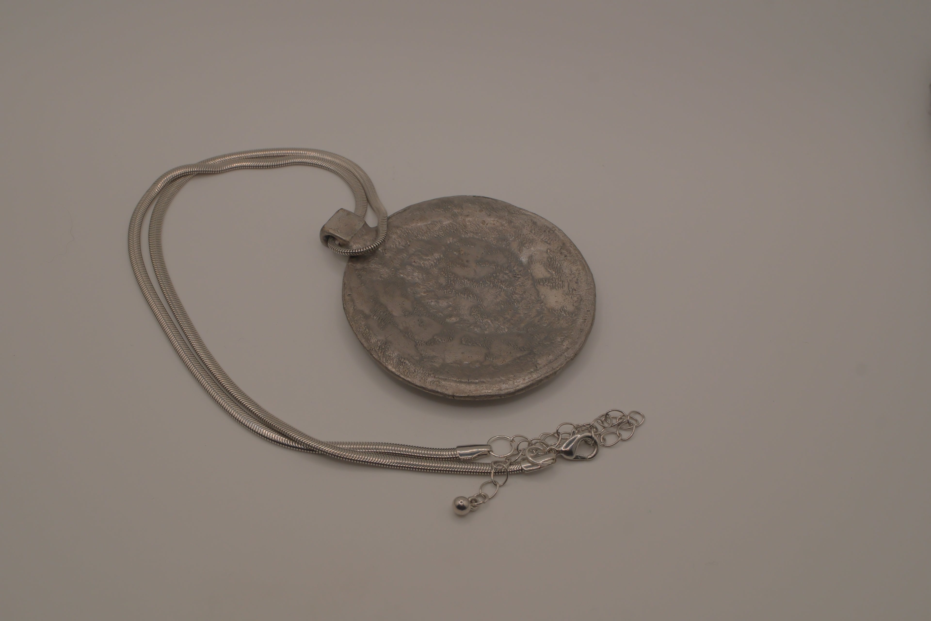 Vintage artisan spiral pendant necklace