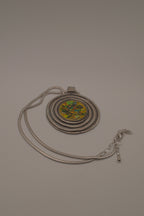 Vintage artisan spiral pendant necklace