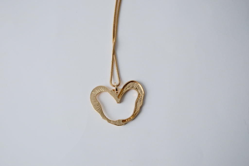 Gold Tone Statement Assymetrical Necklace