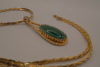 Vintage green cabochon pendant necklace