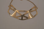 Gold geometric bib collar necklace