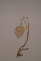 Gold-tone filigree leaf pendant necklace