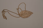 Gold-tone filigree leaf pendant necklace