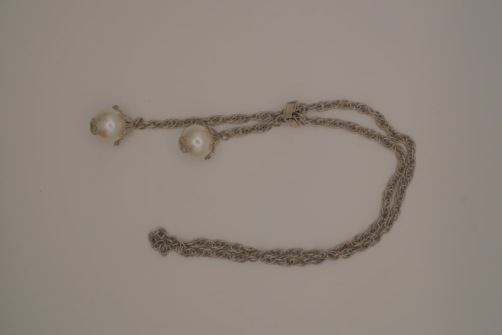 Vintage faux Pearl Bolo tie necklace&nbsp;