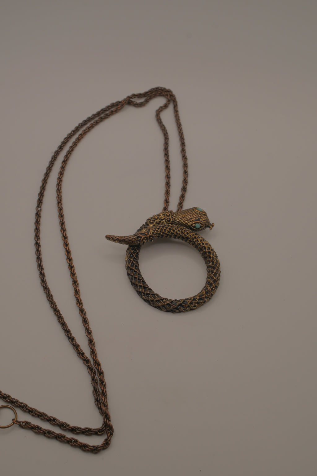Vintage snake pendant necklace