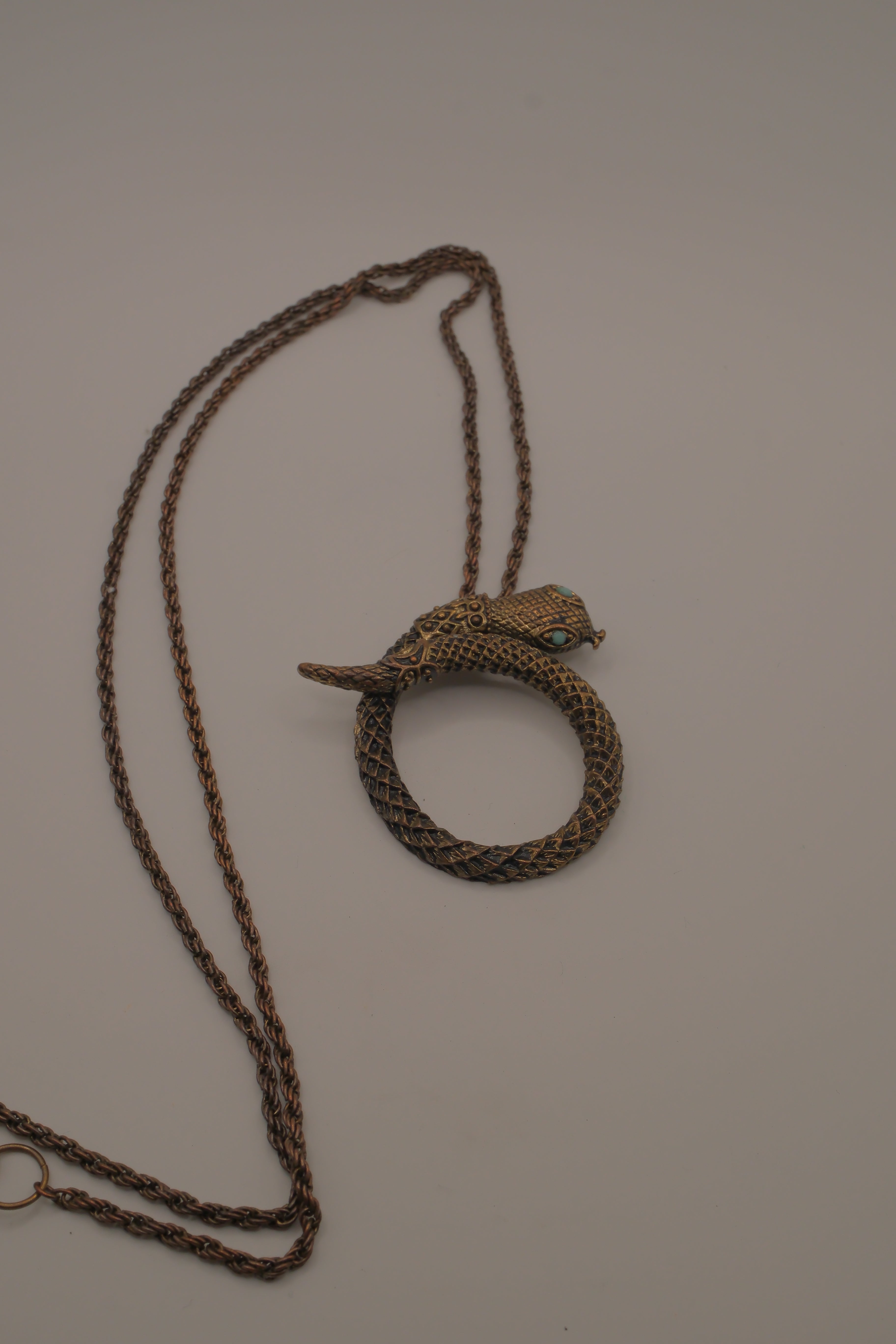 Vintage snake pendant necklace