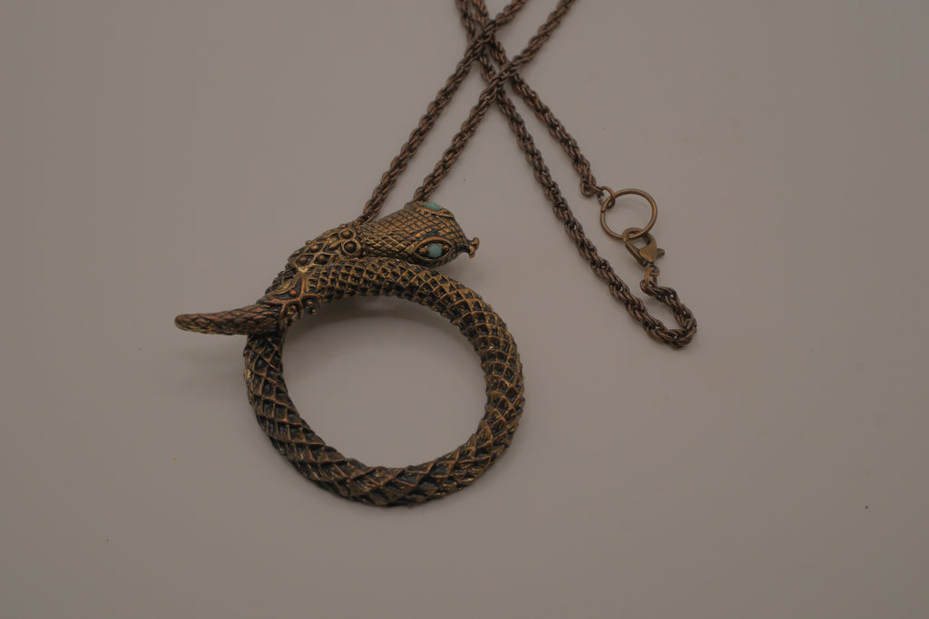 Vintage snake pendant necklace