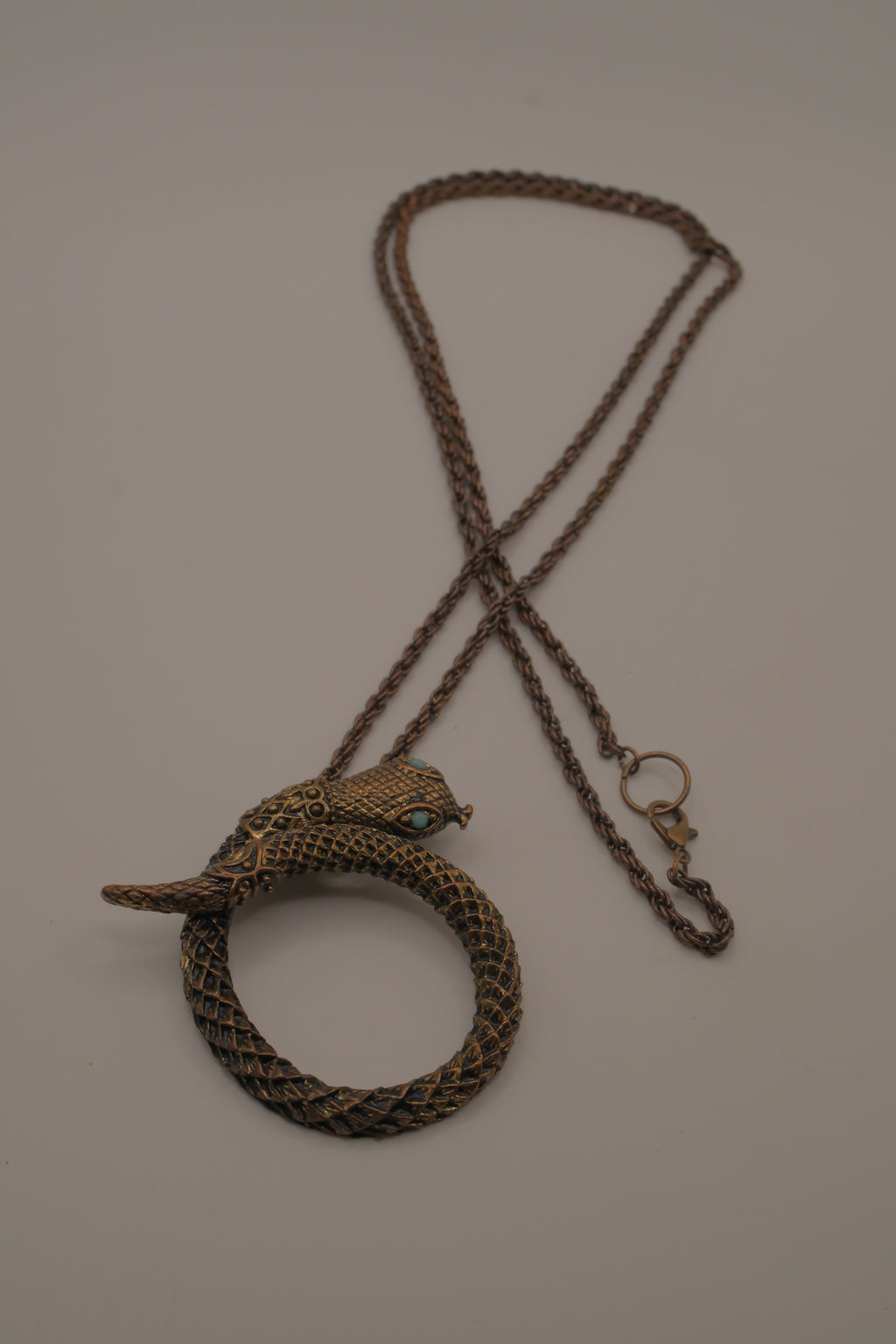 Vintage snake pendant necklace