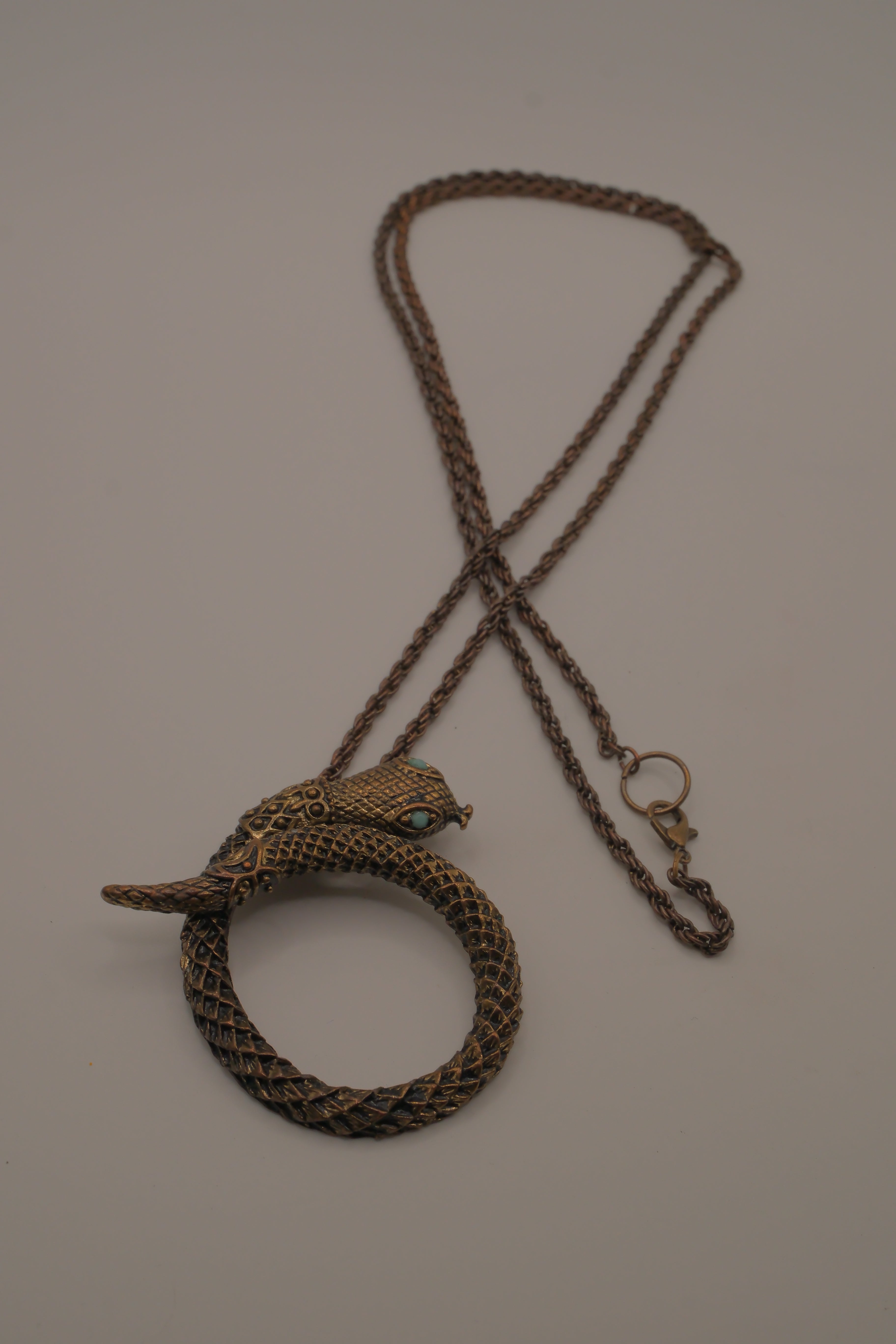 Vintage snake pendant necklace