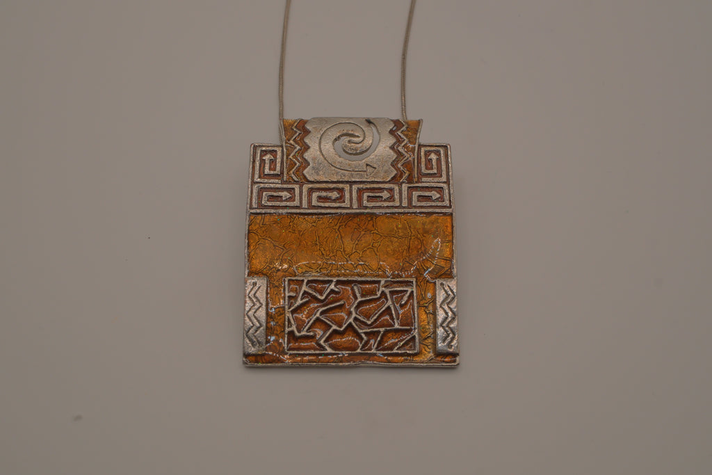 Nygard brutalist statement pendant necklace