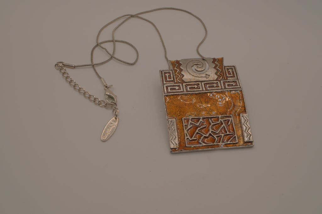 Nygard brutalist statement pendant necklace