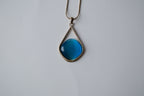 Sterling silver blue glass necklace