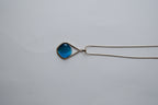 Sterling silver blue glass necklace