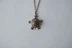 Silver swimming sea turtle necklace