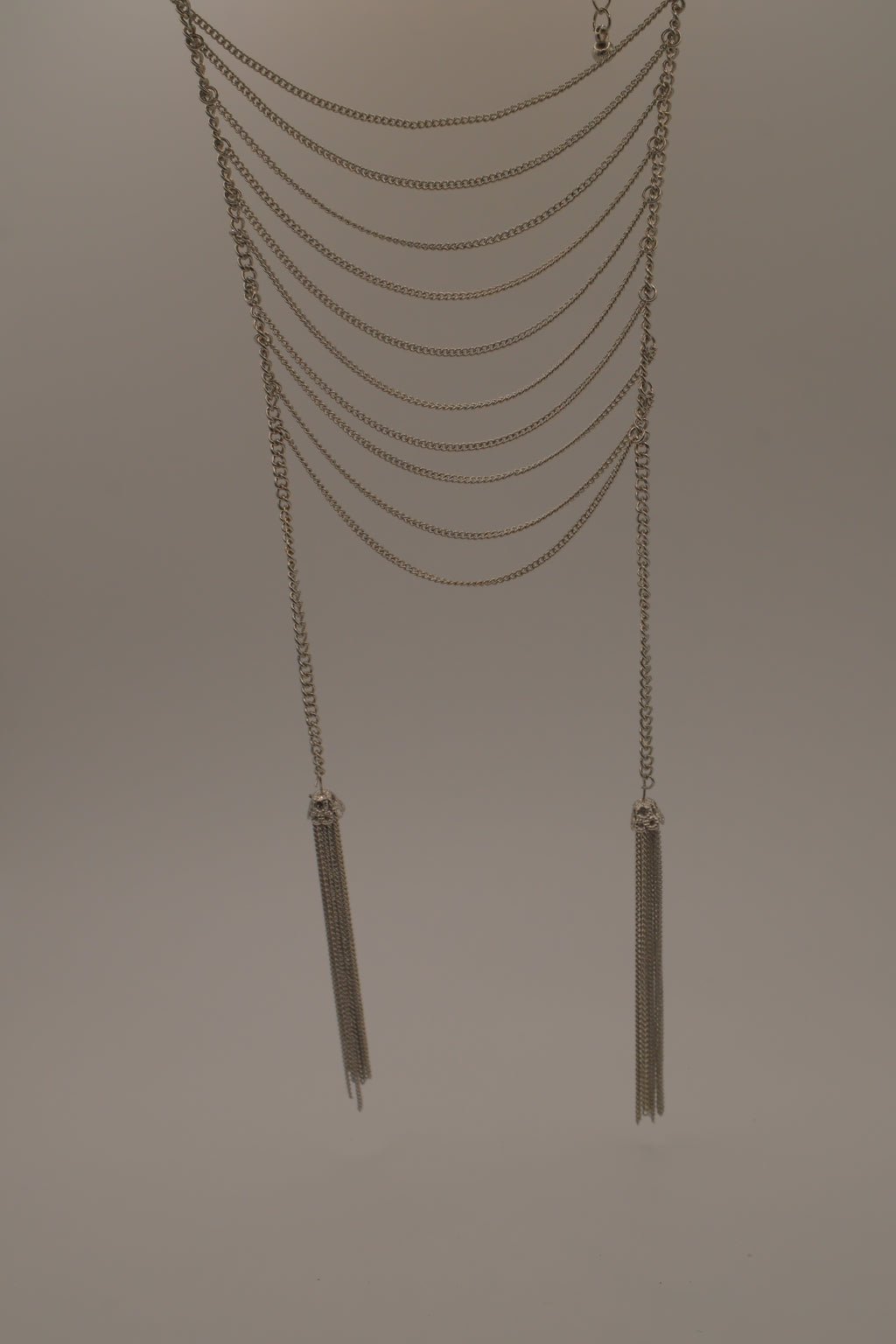 Bizou silver multi-strand statement necklace