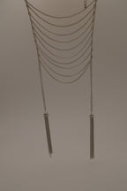 Bizou silver multi-strand statement necklace