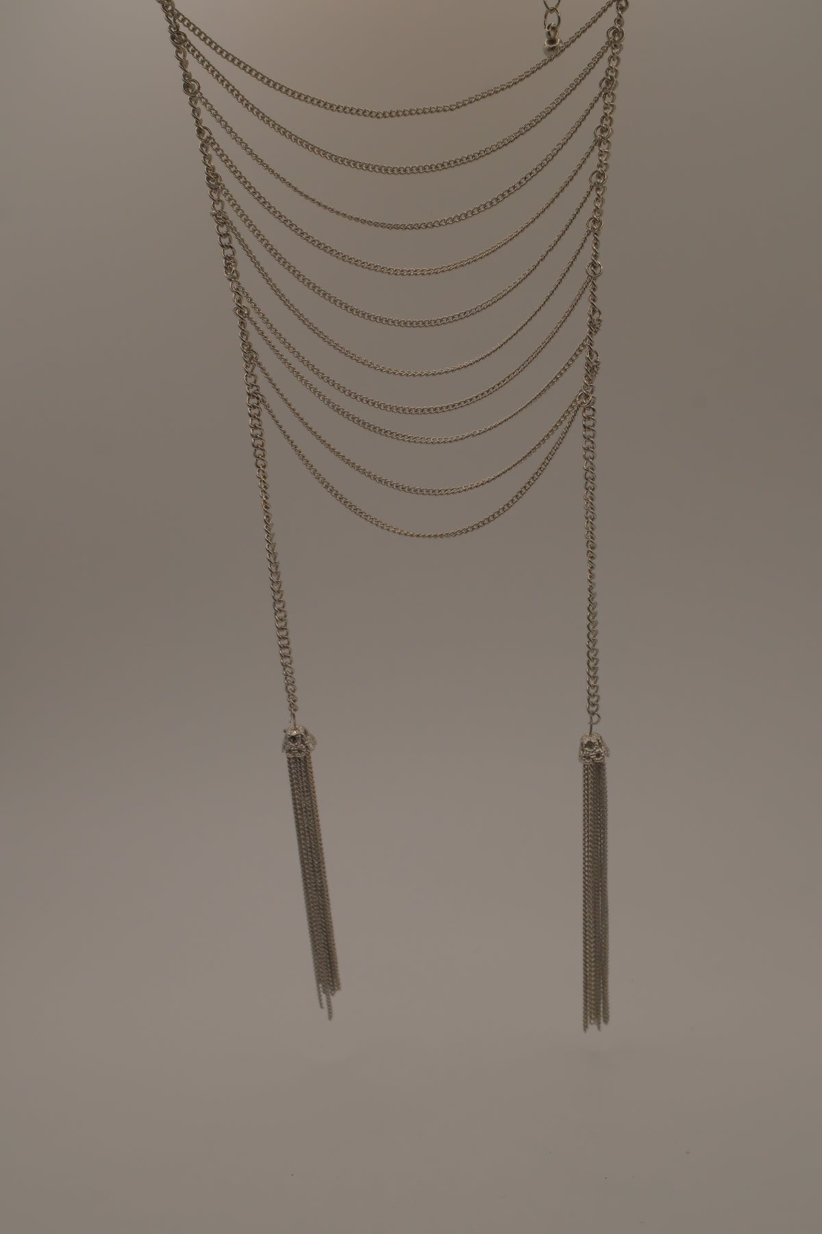 Bizou silver multi-strand statement necklace