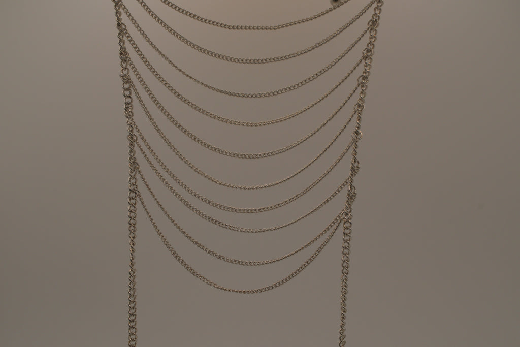 Bizou silver multi-strand statement necklace