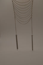 Bizou silver multi-strand statement necklace