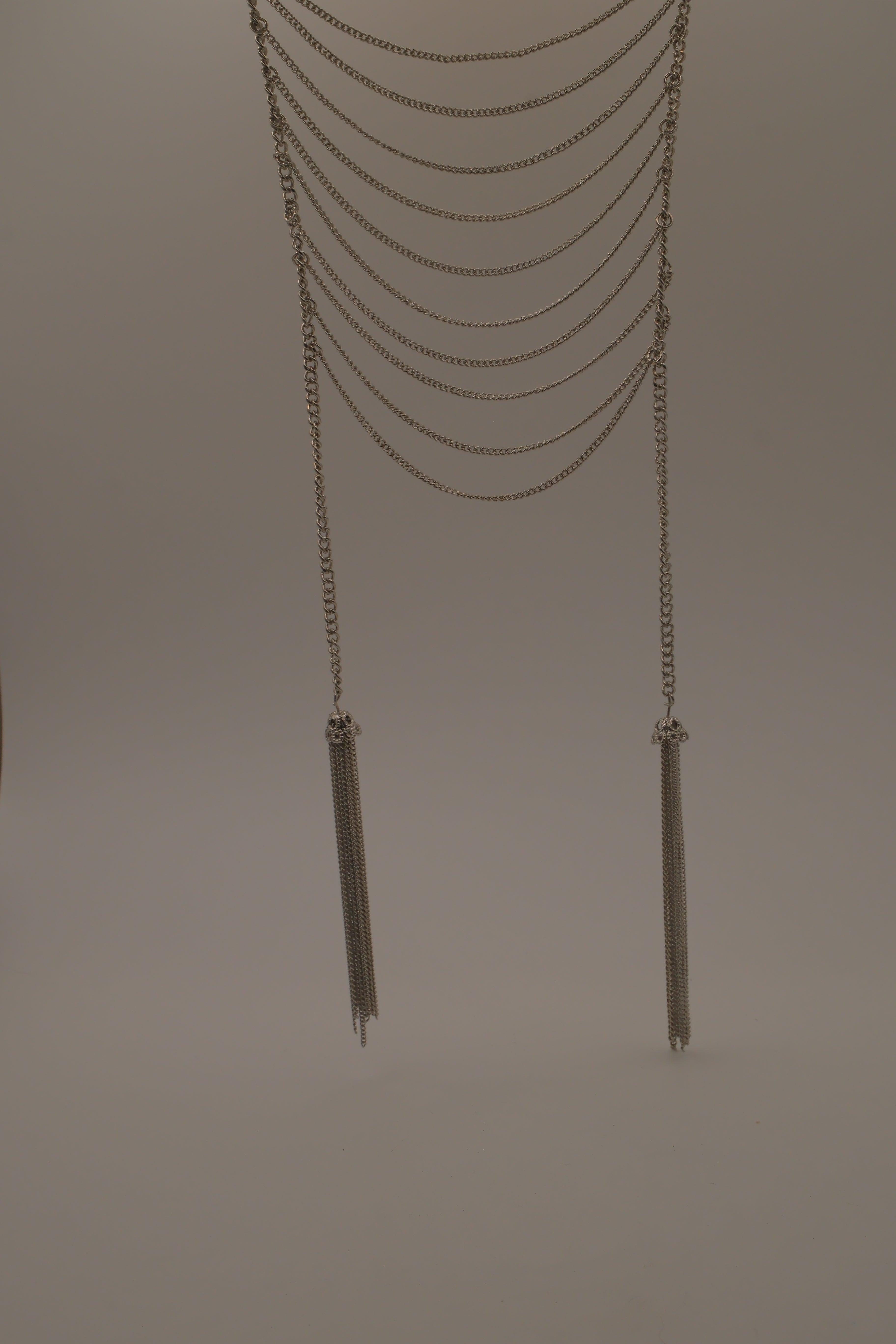 Bizou silver multi-strand statement necklace