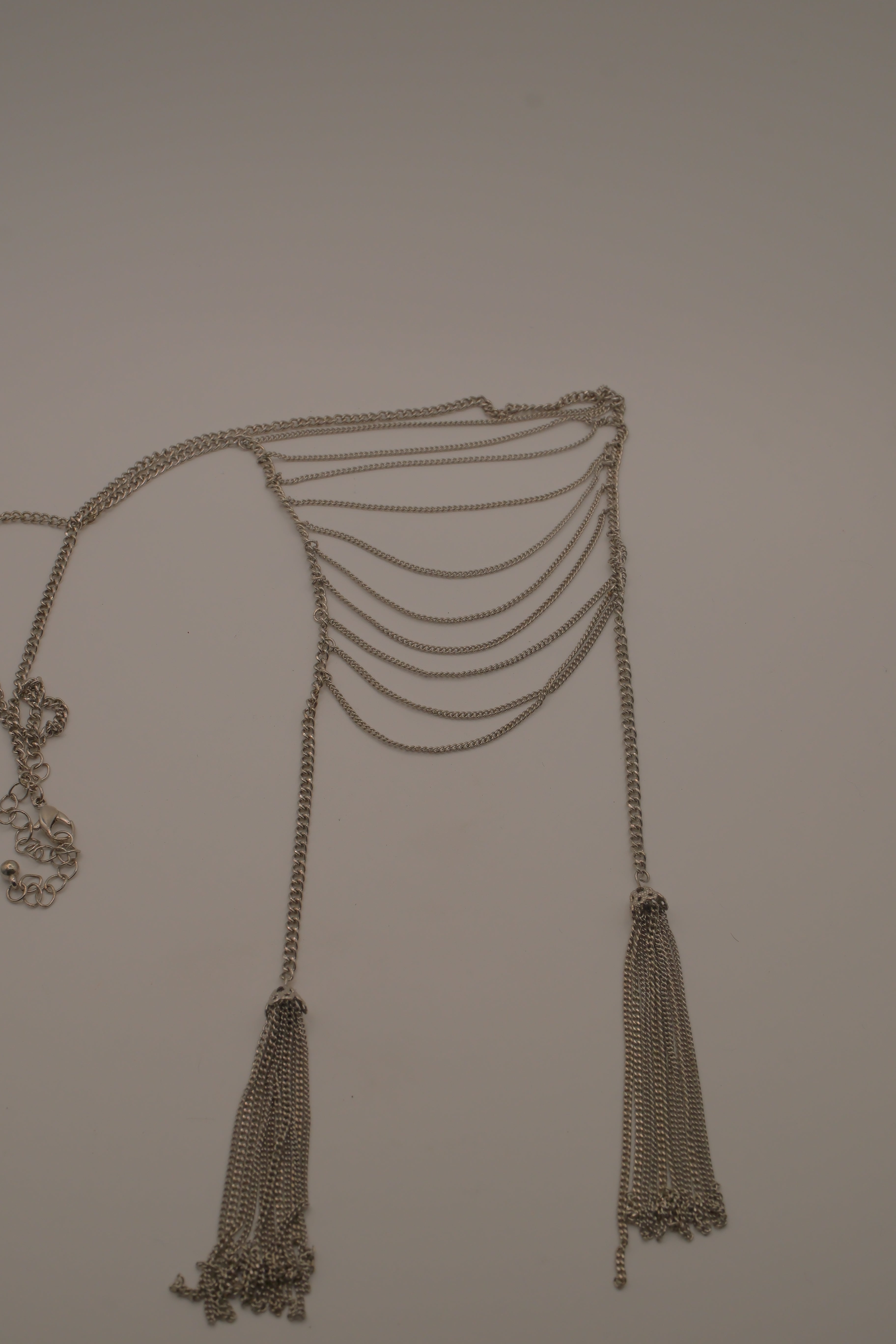 Bizou silver multi-strand statement necklace