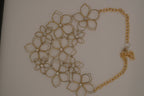 Reworked Wire Flower Chain Statement Necklace