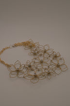 Reworked Wire Flower Chain Statement Necklace