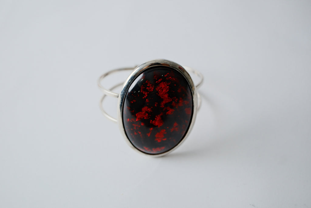 Vintage Red foil-backed Statement Cuff