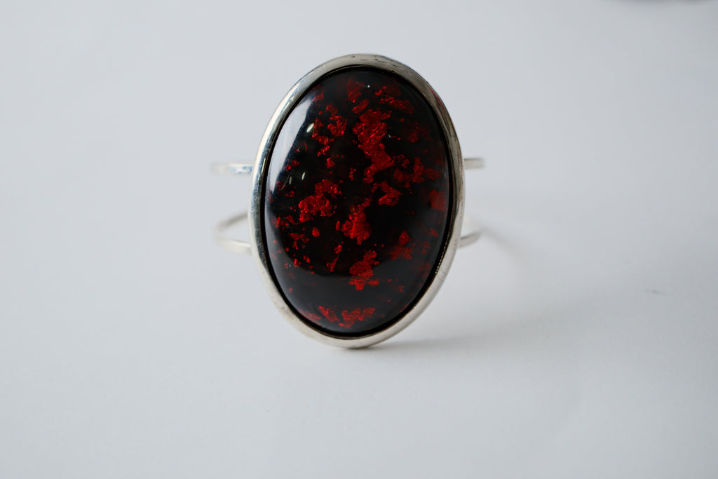 Vintage Red foil-backed Statement Cuff
