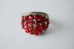 Vintage Red Teardrop Rhinestone Cuff