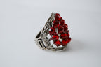Vintage Red Teardrop Rhinestone Cuff