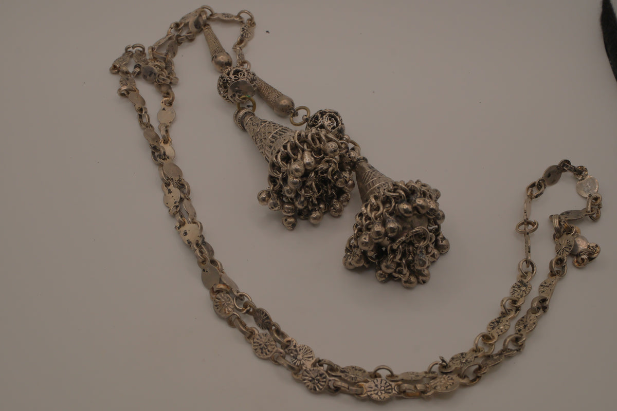 Vintage South Asian Jhumka belt-necklace