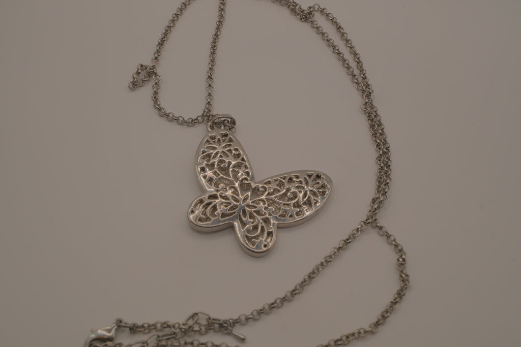 Filigree butterfly pendant necklace