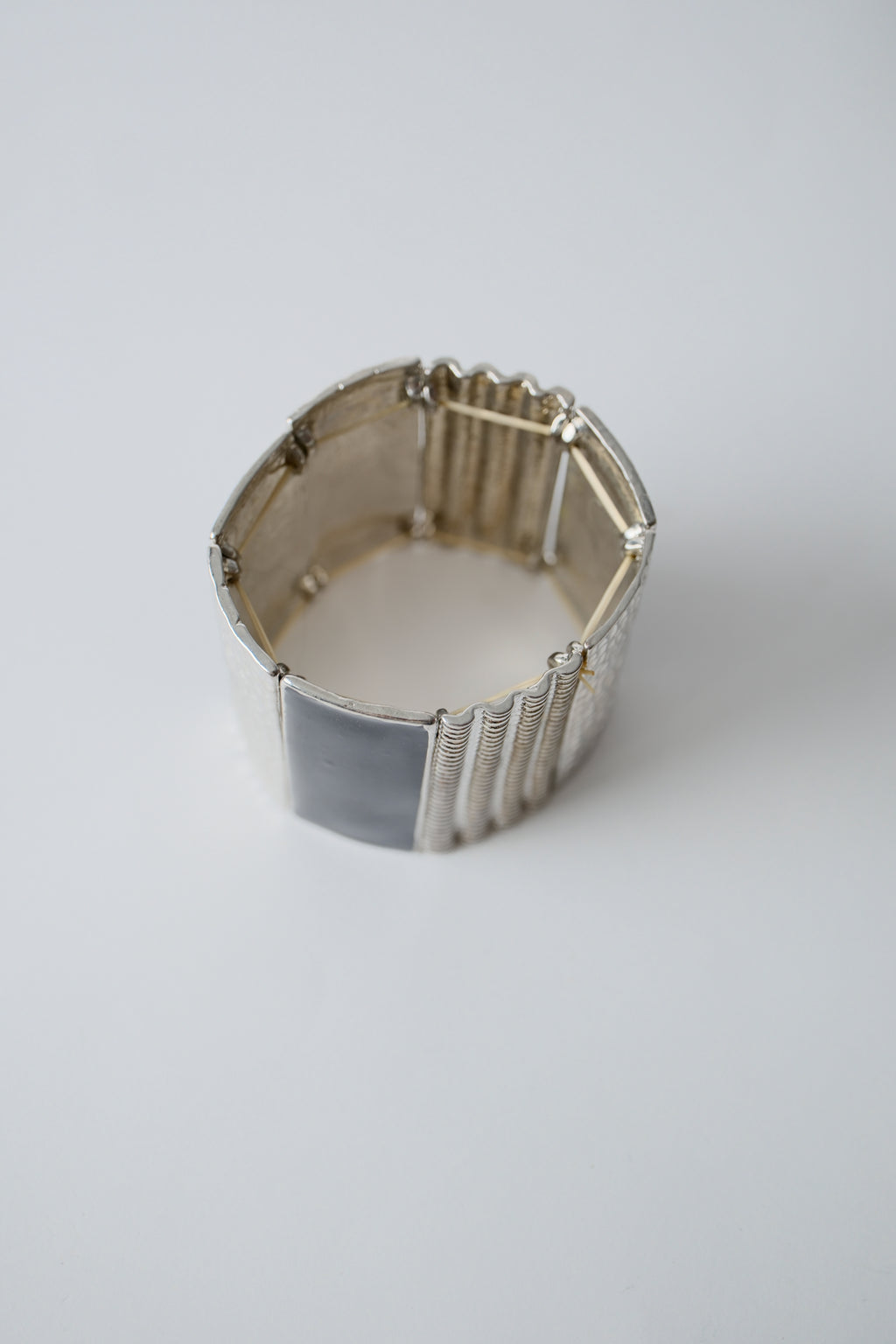 Vintage Black Enamel Stretch Bracelet