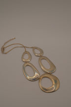 Vintage gold toned geometric bib necklace
